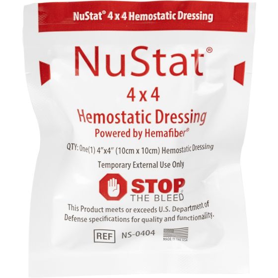 NUSTAT HEMOSTATIC DRESSING - 4 IN. X 4 IN.